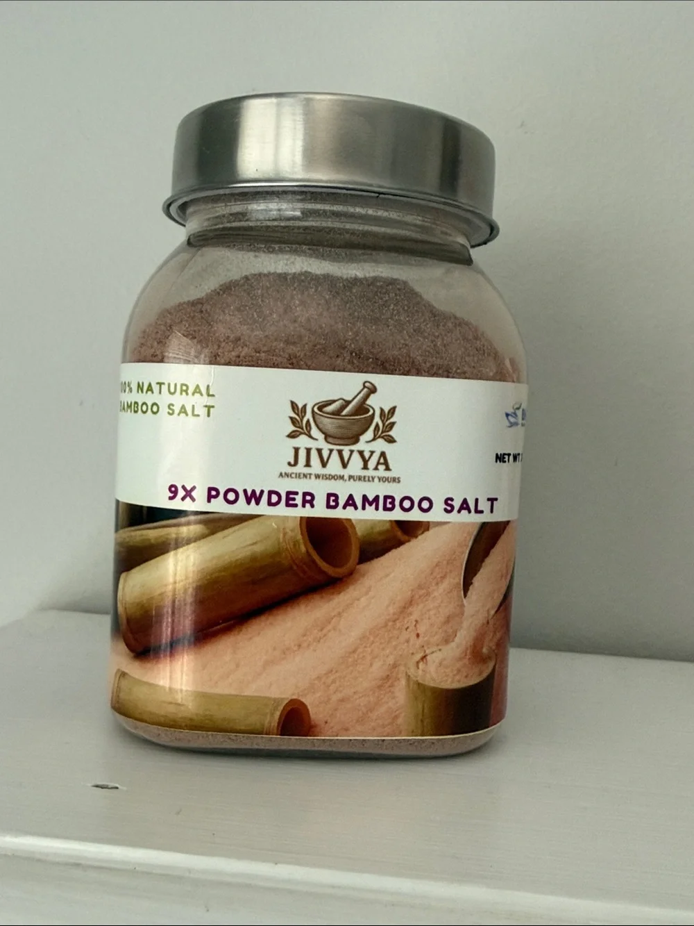 NEW Jivvya Pure 9x Bamboo Raw Salt Powder Natural Korean 8.4 oz. jar wellness